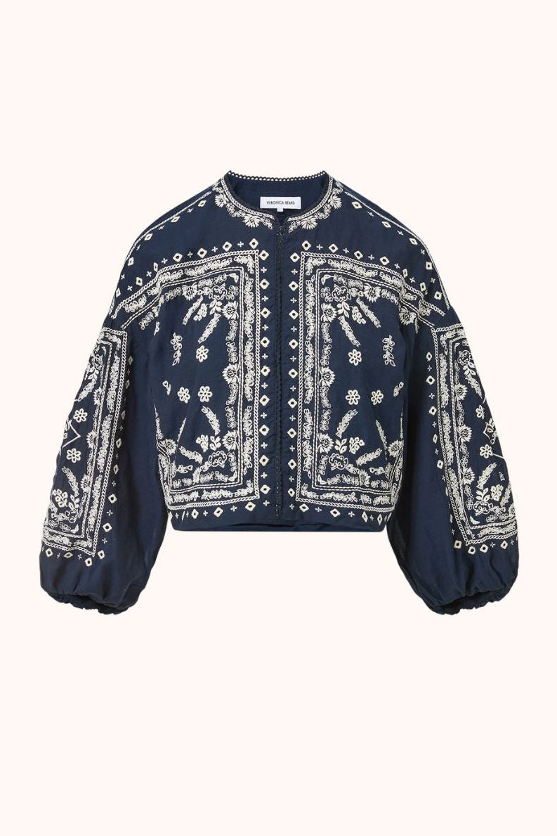 Cropped Bubble-Jacke aus Baumwollmix