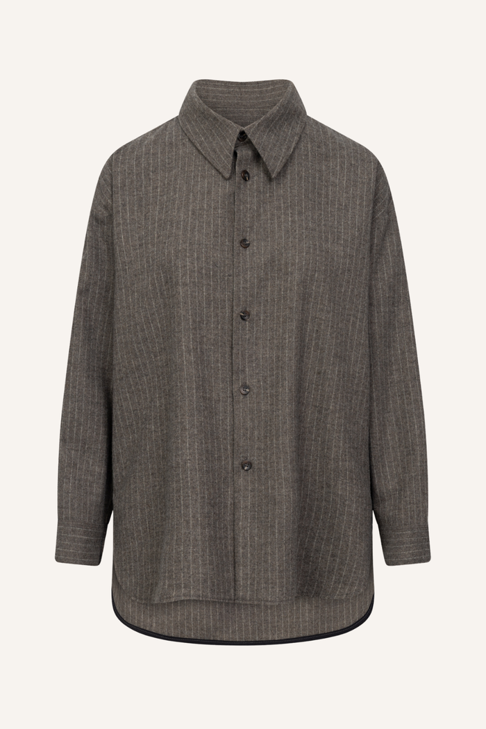 Bluse Siyan Flannel Pin Stripe in Grau