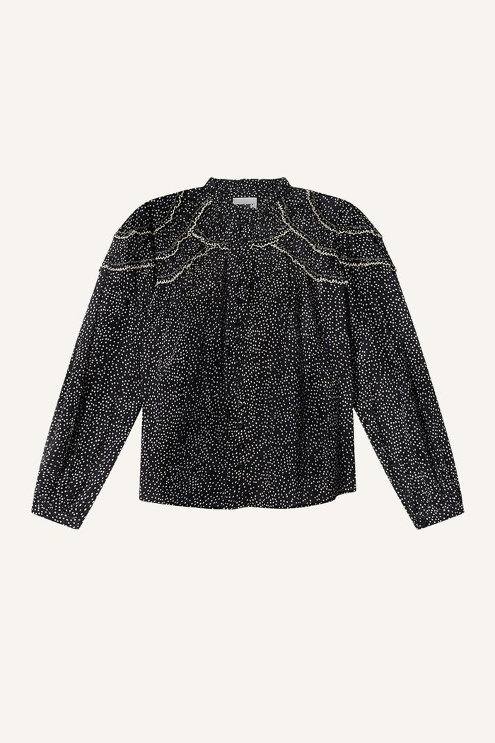 Bluse Christa in Black / Ecru