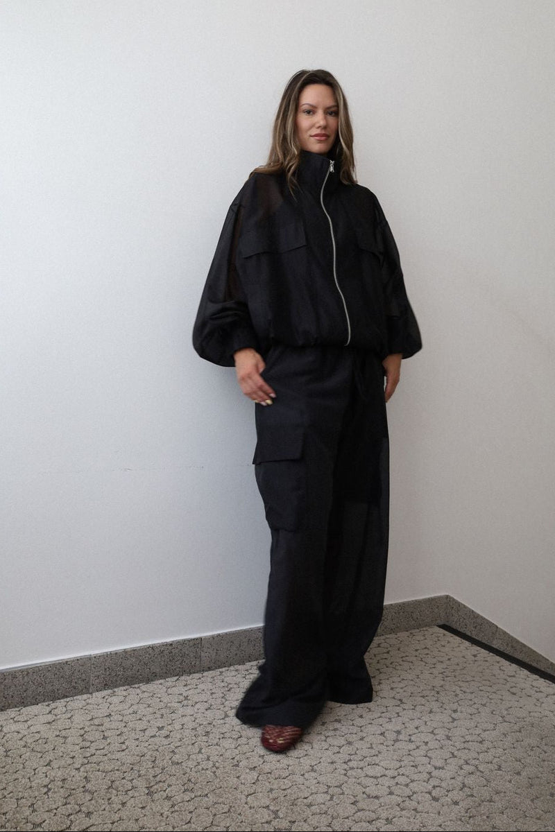 Transparente Jacke Vela in Black
