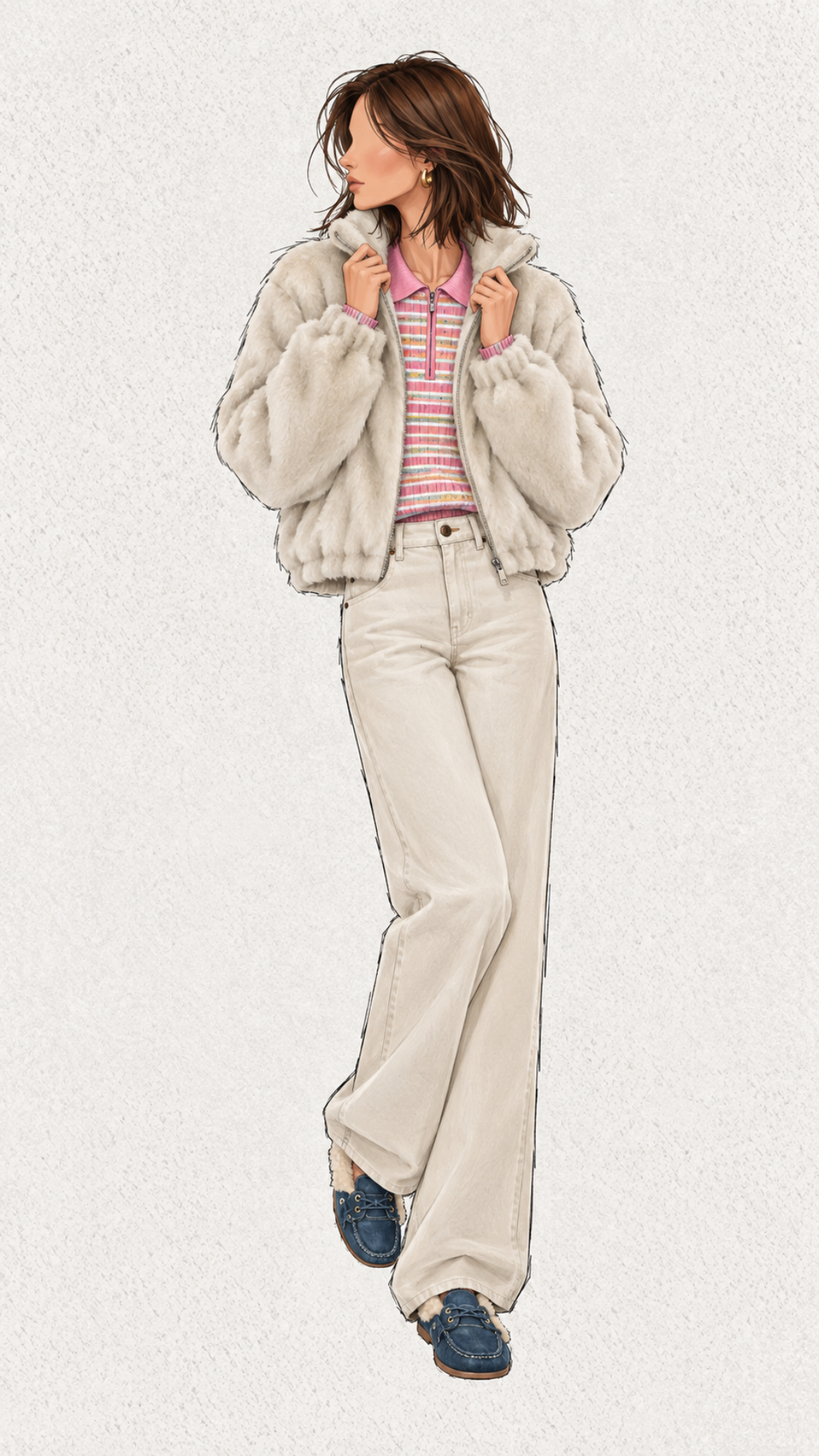 Jacke in Creme