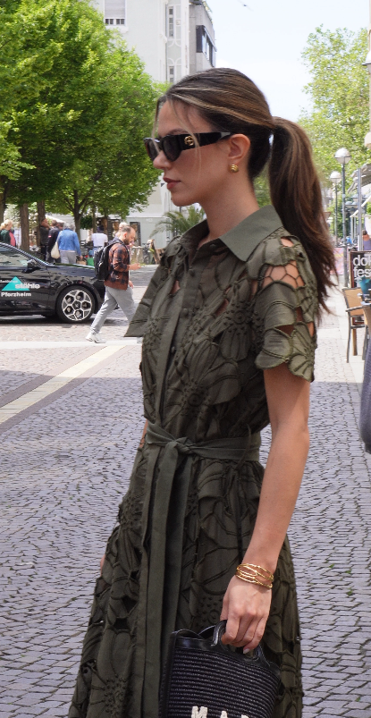Anafi Maxikleid in Hemdblusenoptik aus Baumwolle