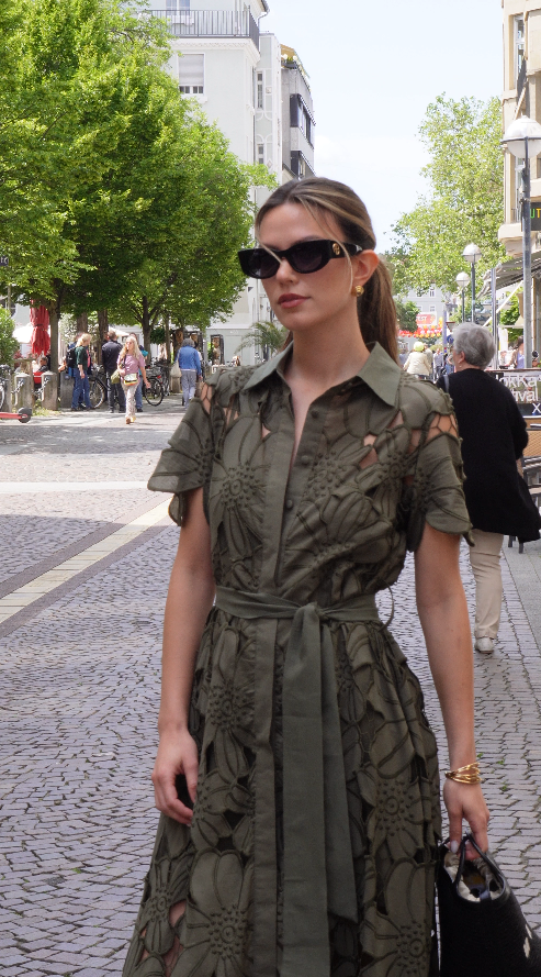 Anafi Maxikleid in Hemdblusenoptik aus Baumwolle