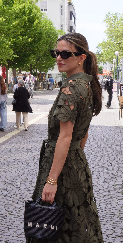 Anafi Maxikleid in Hemdblusenoptik aus Baumwolle