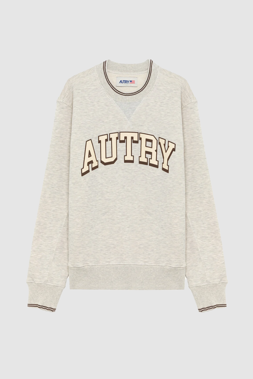 Sweatshirt von Autry für Männer, inspiriert vom amerikanischen College, mit Rundhalsausschnitt, spitzem Kragen und gerippten Säumen.