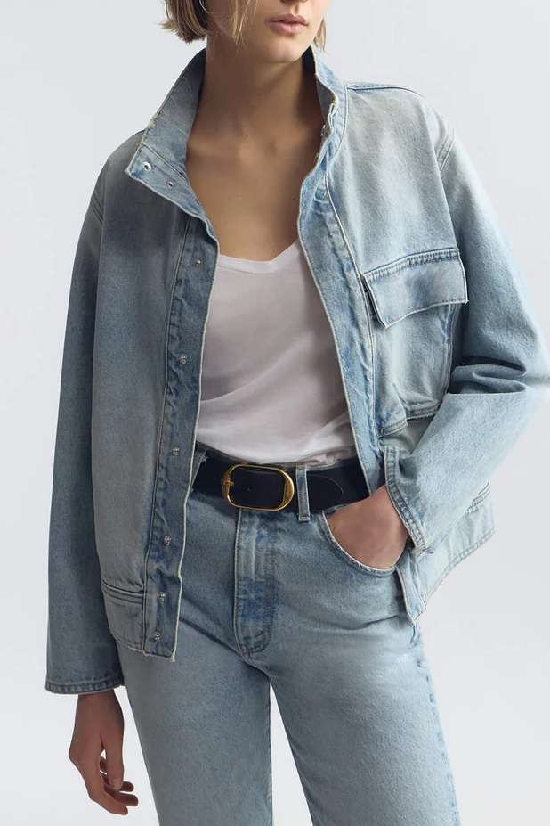 Oversized Denim-Jacke Marilou in Alice Wash