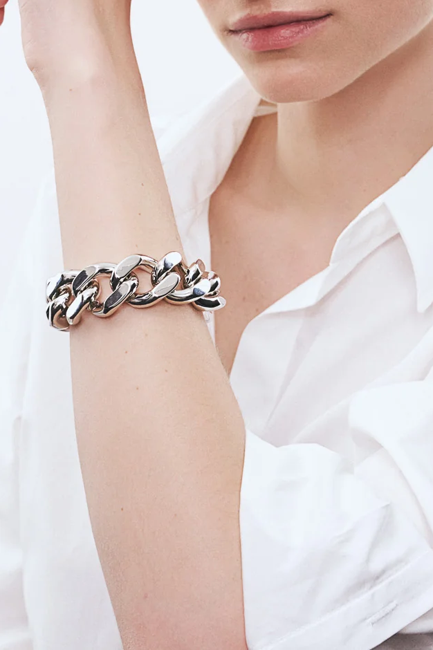 Flat Chain Bracelet Silver