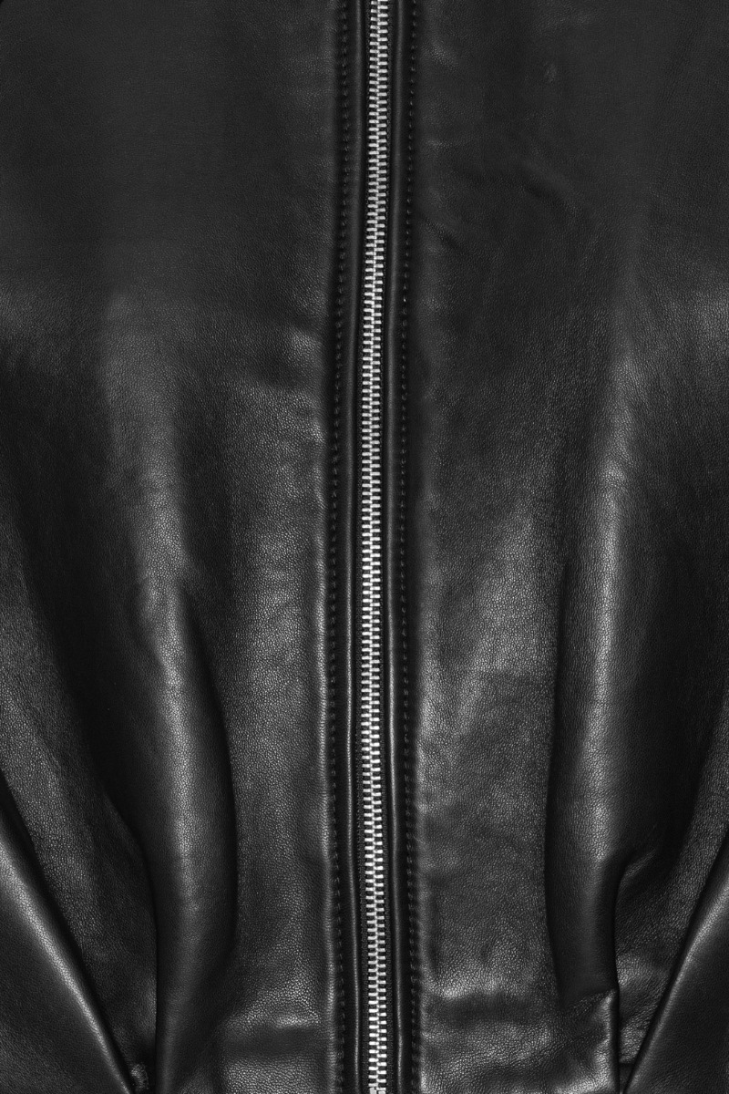 Lederjacke Bonded Boxy in Black
