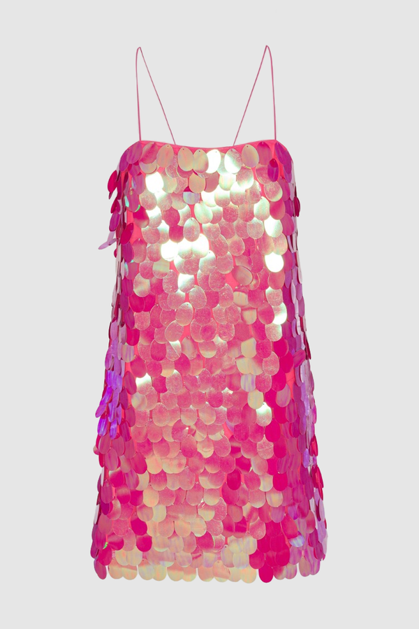 Sequins Mini Slip Dress Pink Glo