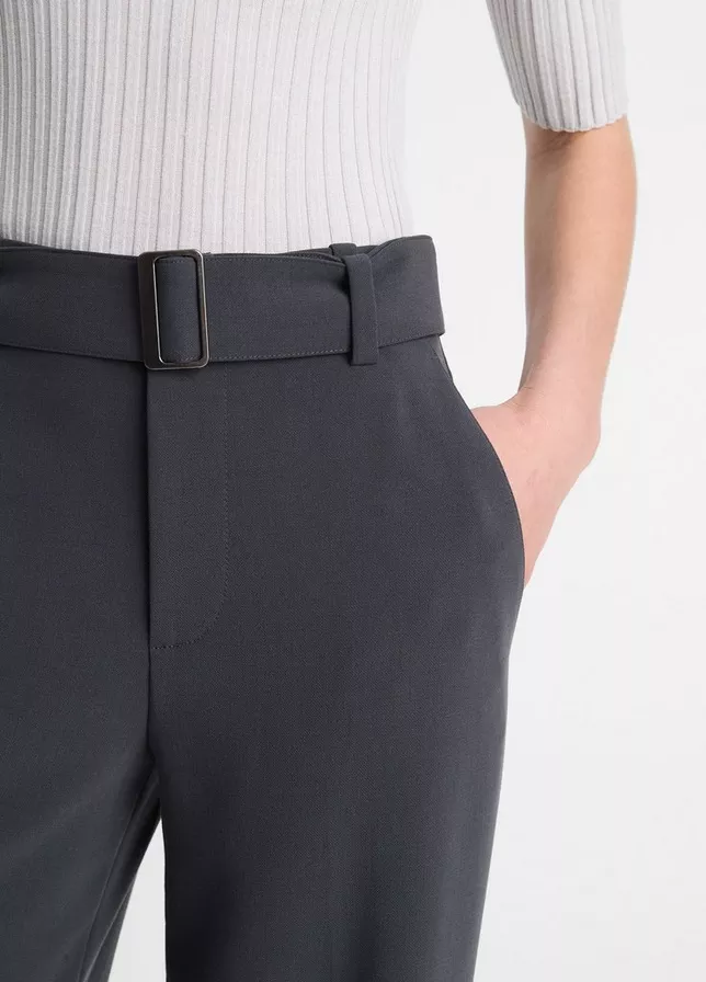 Oberes Drittel der High-Waist, Wide-Leg Trouser in Graphit von Vince.