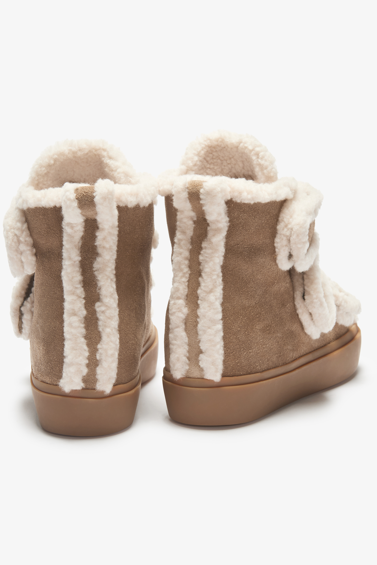 Wedge Shearling Velcro in Light Beige