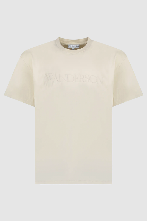 Logo Embroidery T-Shirt Beige