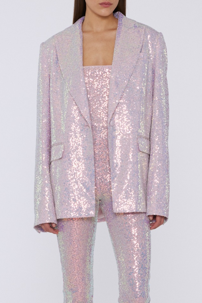 Sequin Oversized Blazer Sachet Pink