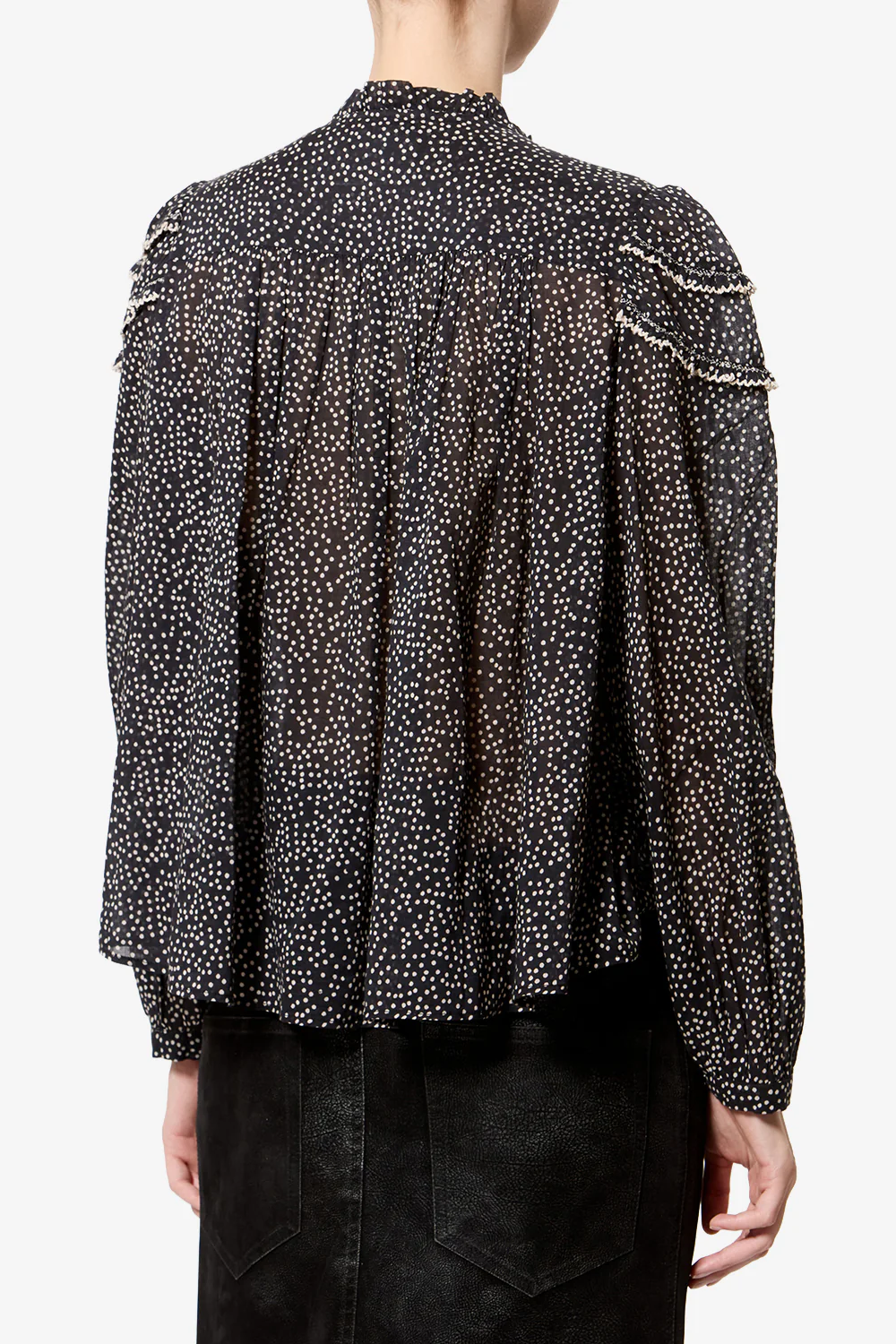 Bluse Christa in Black / Ecru
