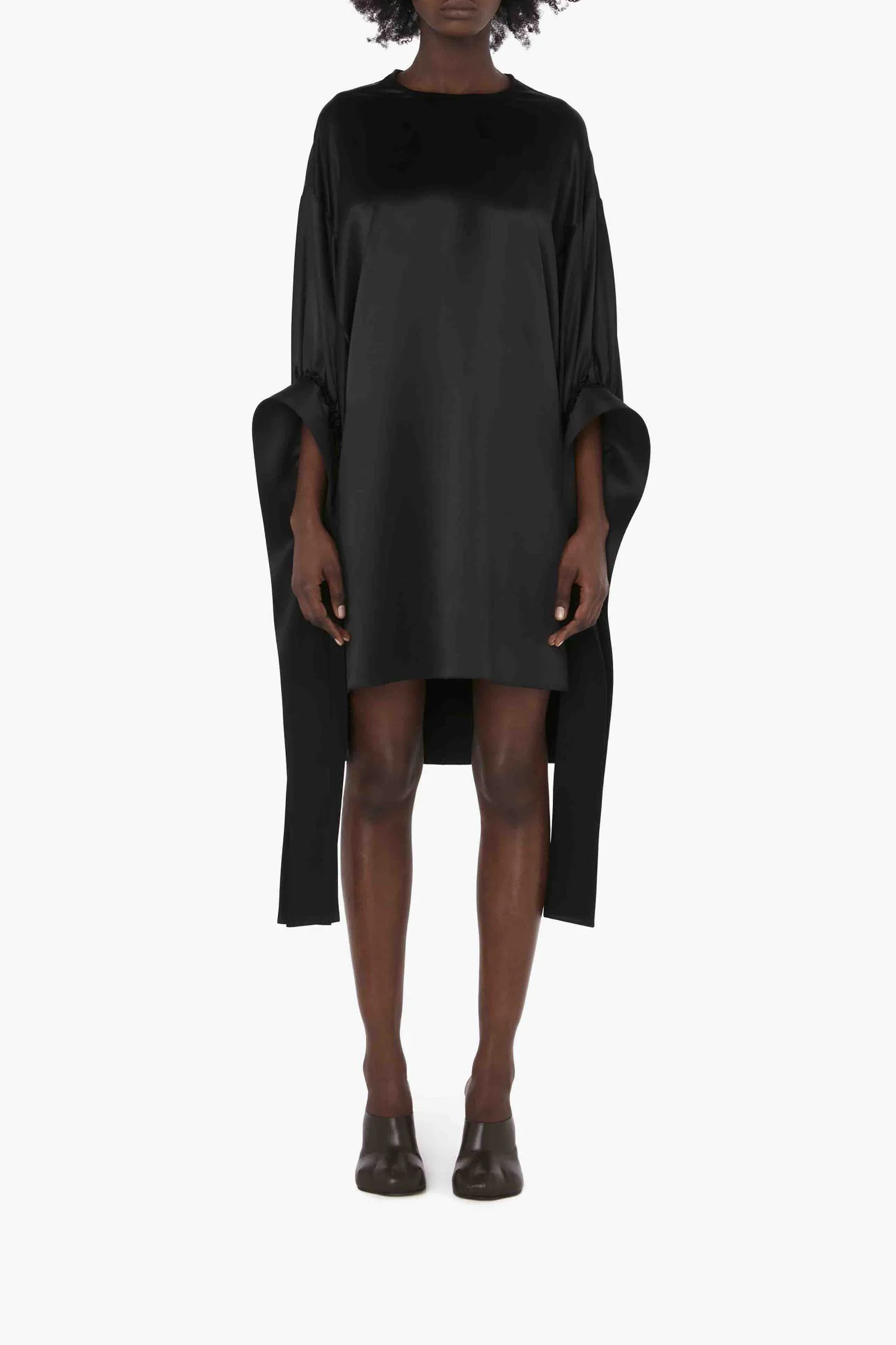 Tab Sleeve Dress Black