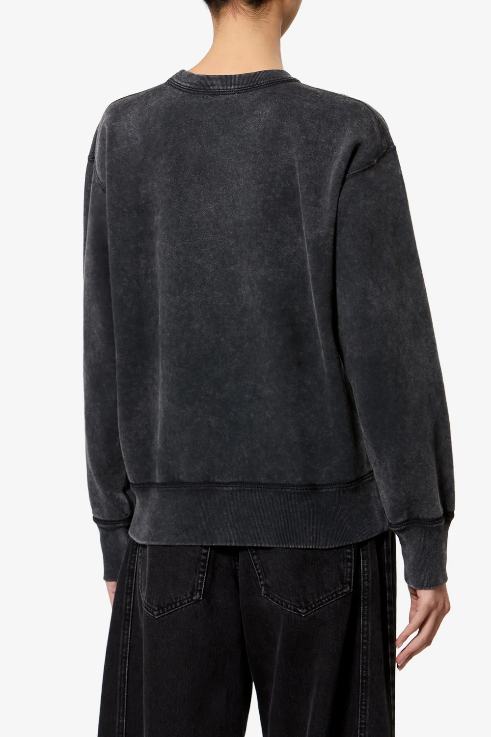 Besticktes Sweatshirt Rise in Faded Black