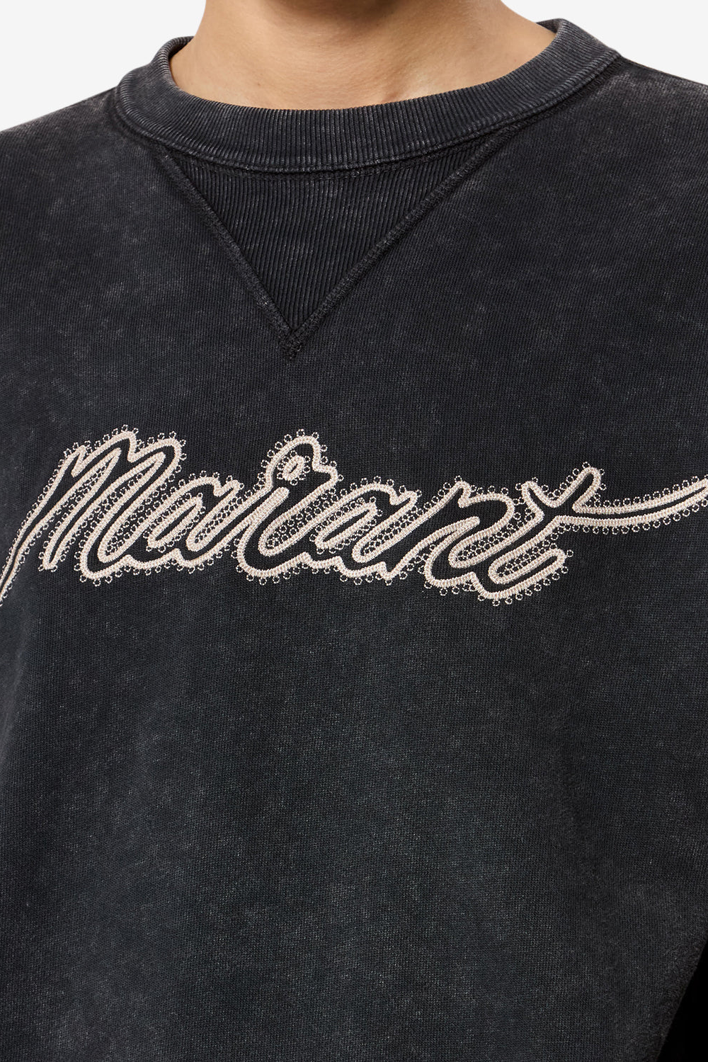 Besticktes Sweatshirt Rise in Faded Black
