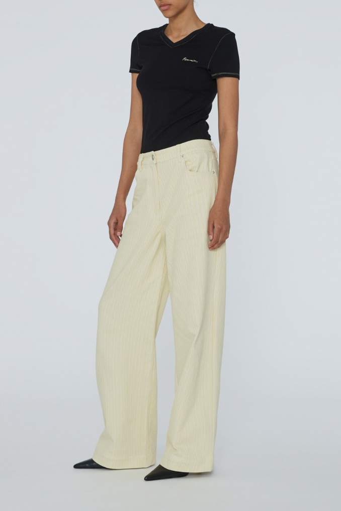 Jeans Striped Twill Wide