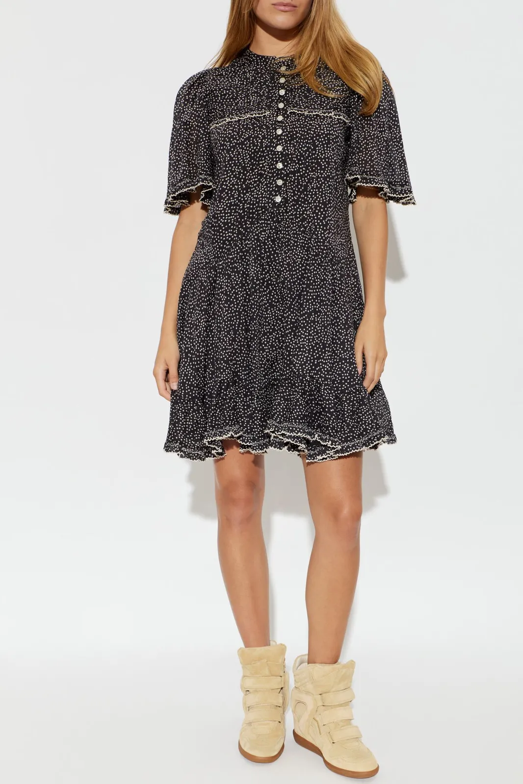 Kleid Daynia in Black / Ecru