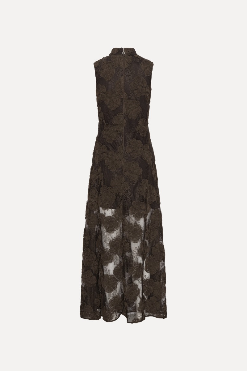 Kleid 3D Flower in Mole