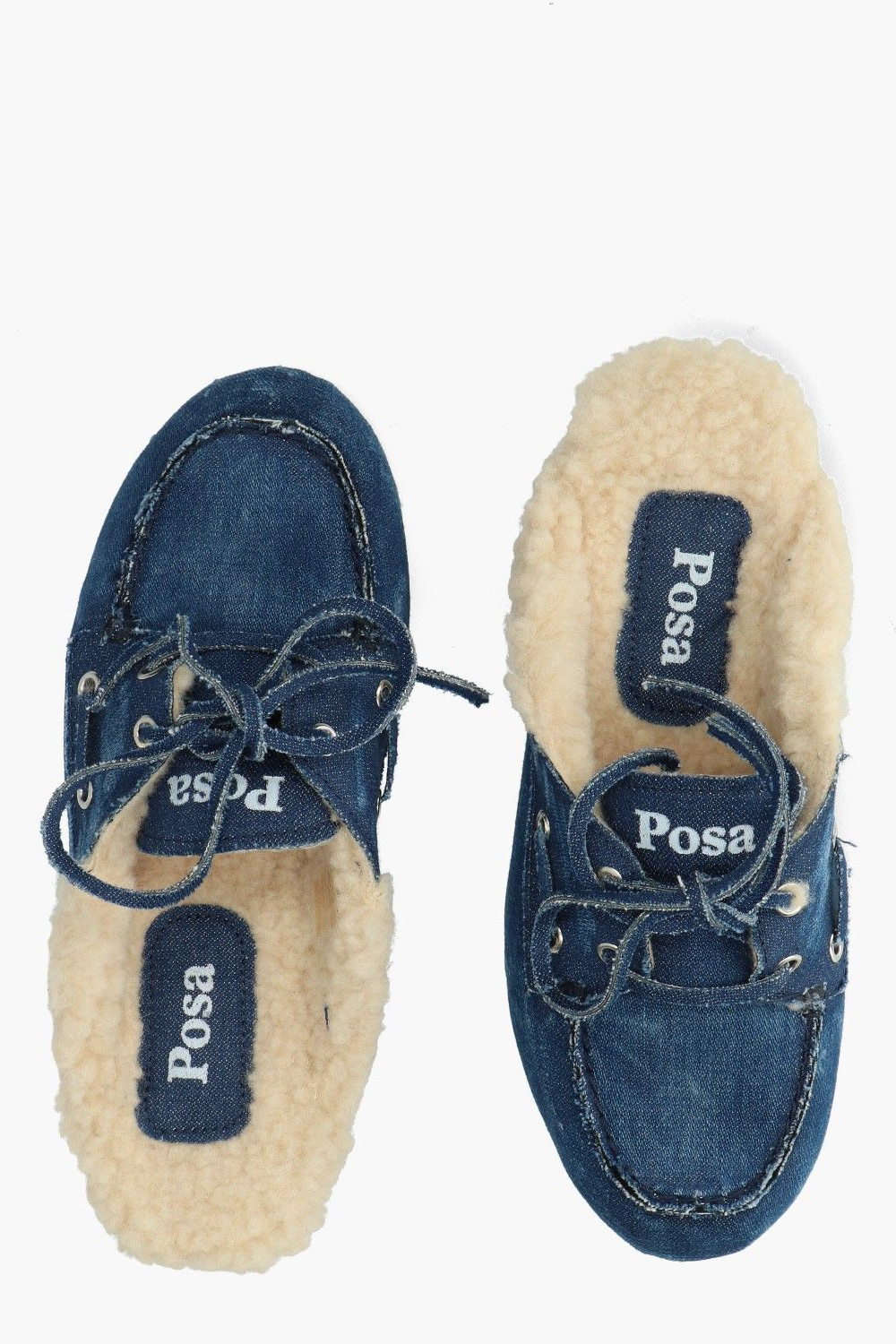 Boat Loafer Mule in Dark Blue