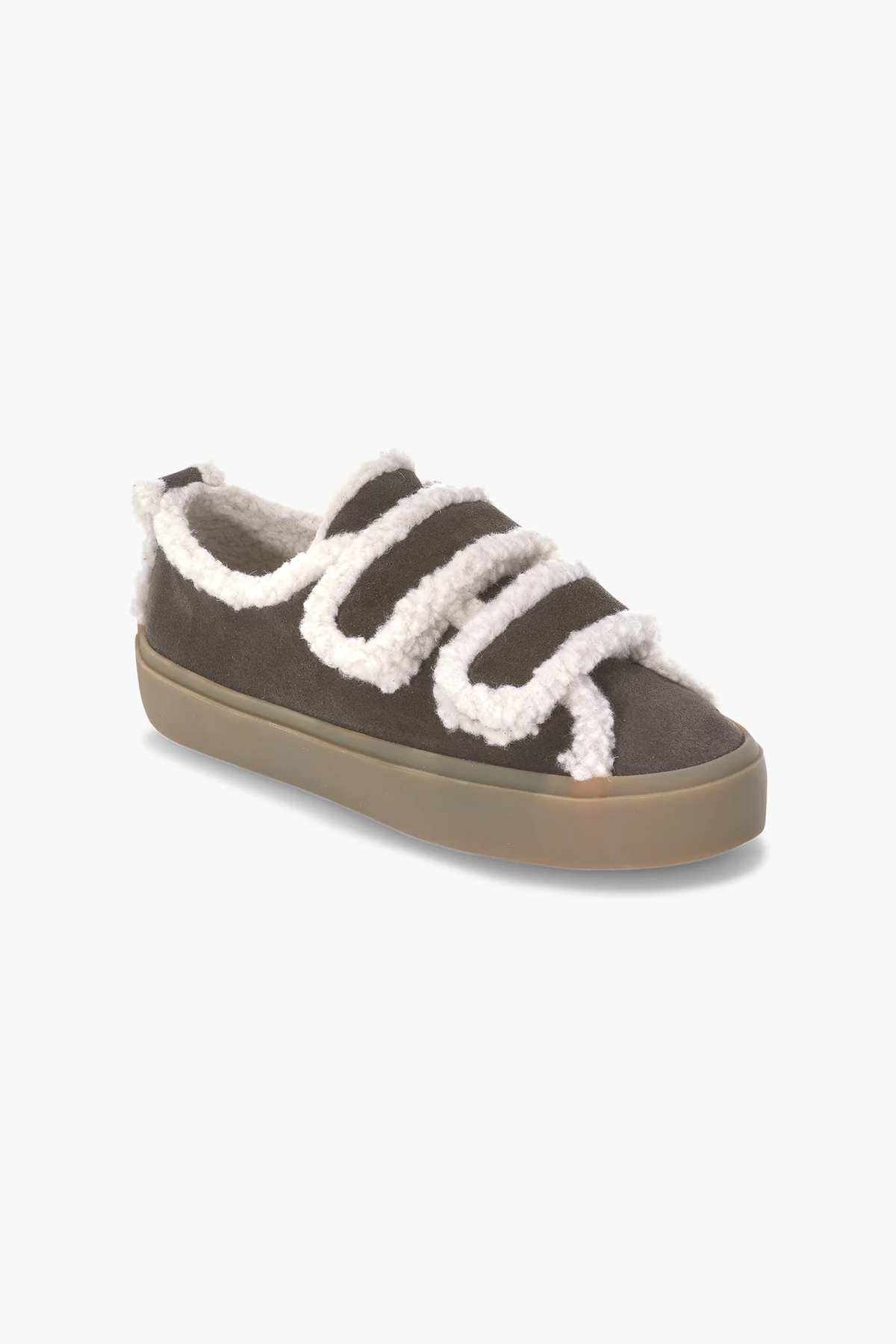 Sneaker Shearling Velcro in Dark Brown