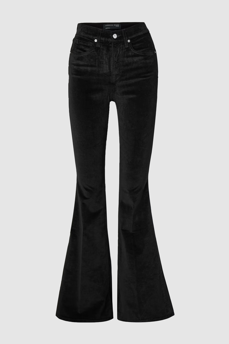 Sheridan Velvet Bell Bottom Pants Black 