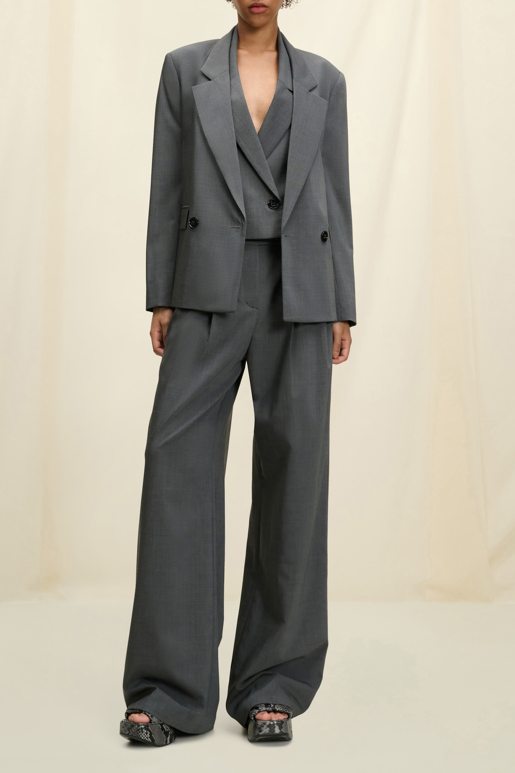 Modern Sophistication Blazer Charcoal Melange