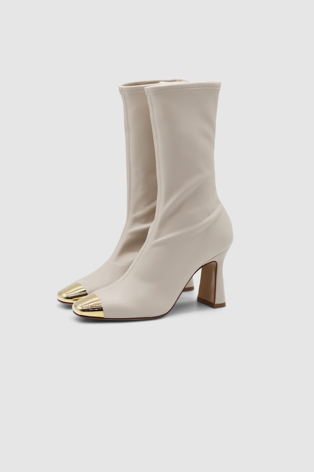 Ellia Metal Toe Cap Stretch Bootie Natural