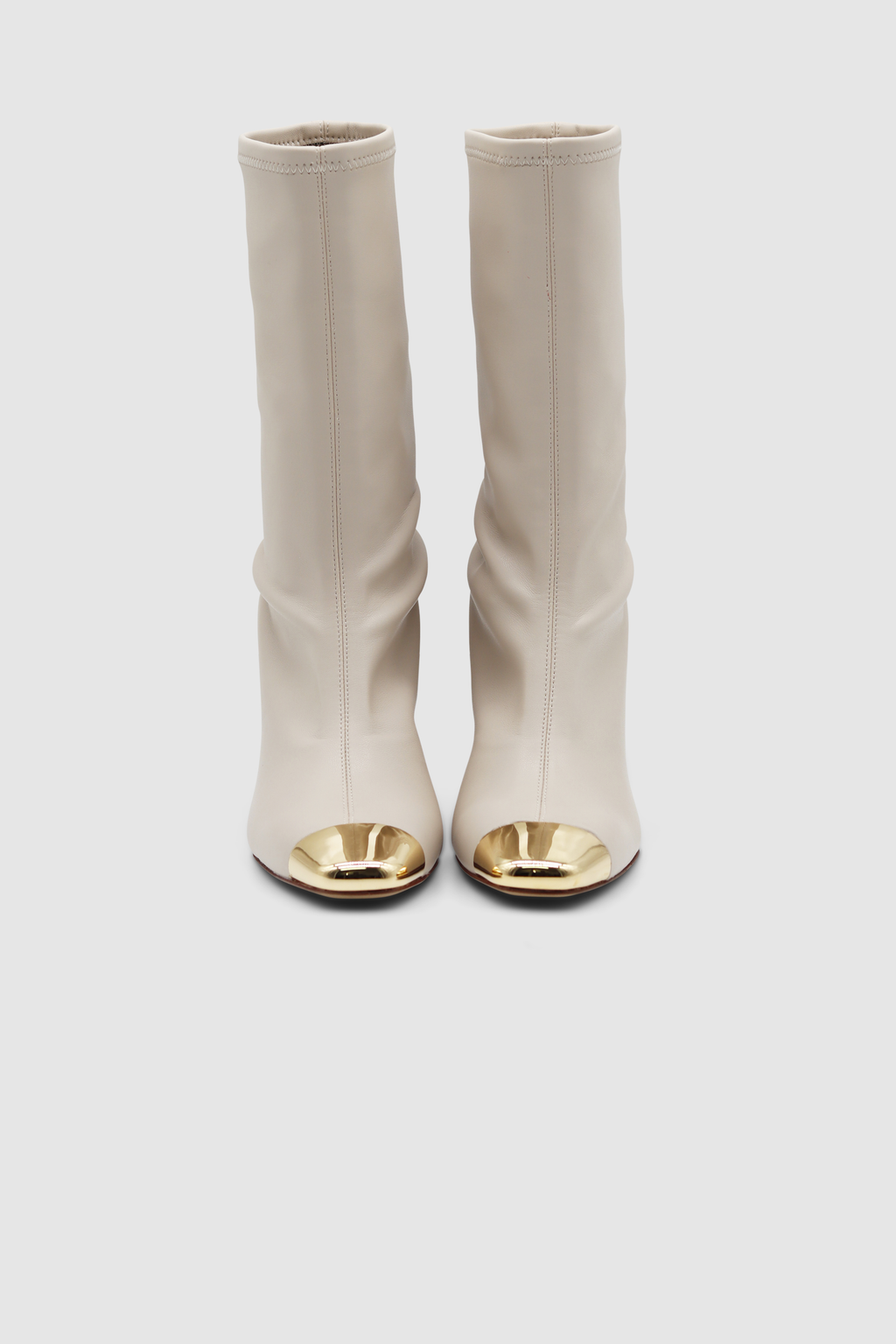 Ellia Metal Toe Cap Stretch Bootie Natural