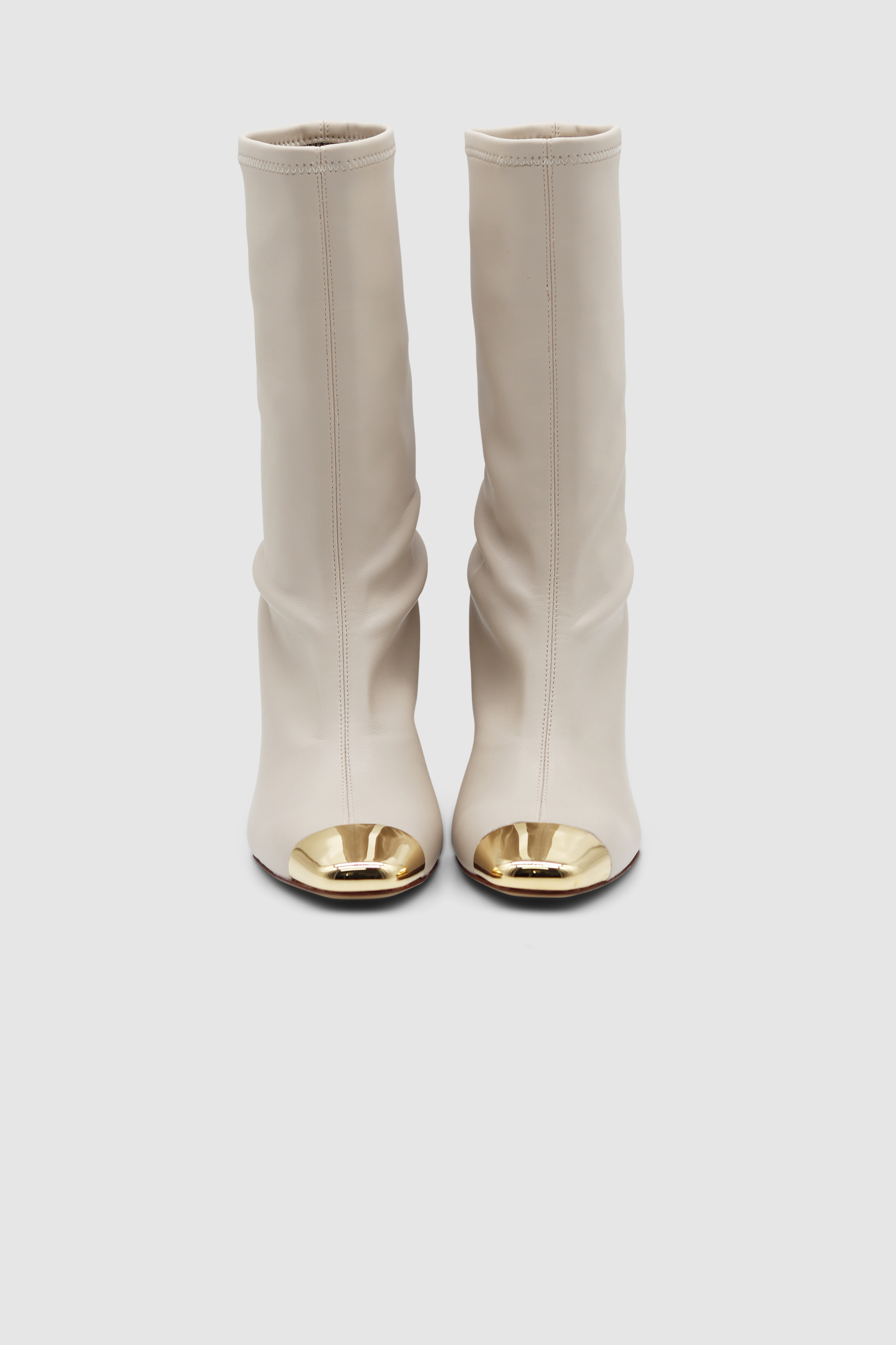 Ellia Metal Toe Cap Stretch Bootie Natural