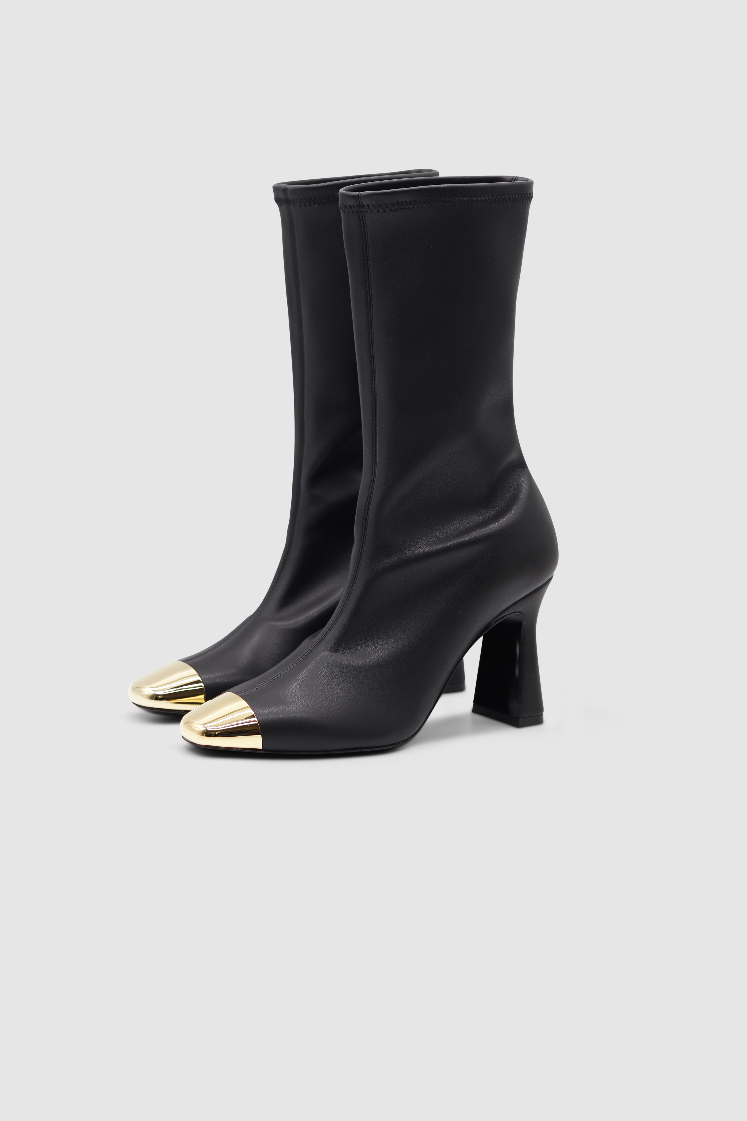 Ellia Metal Toe Cap Stretch Bootie Black