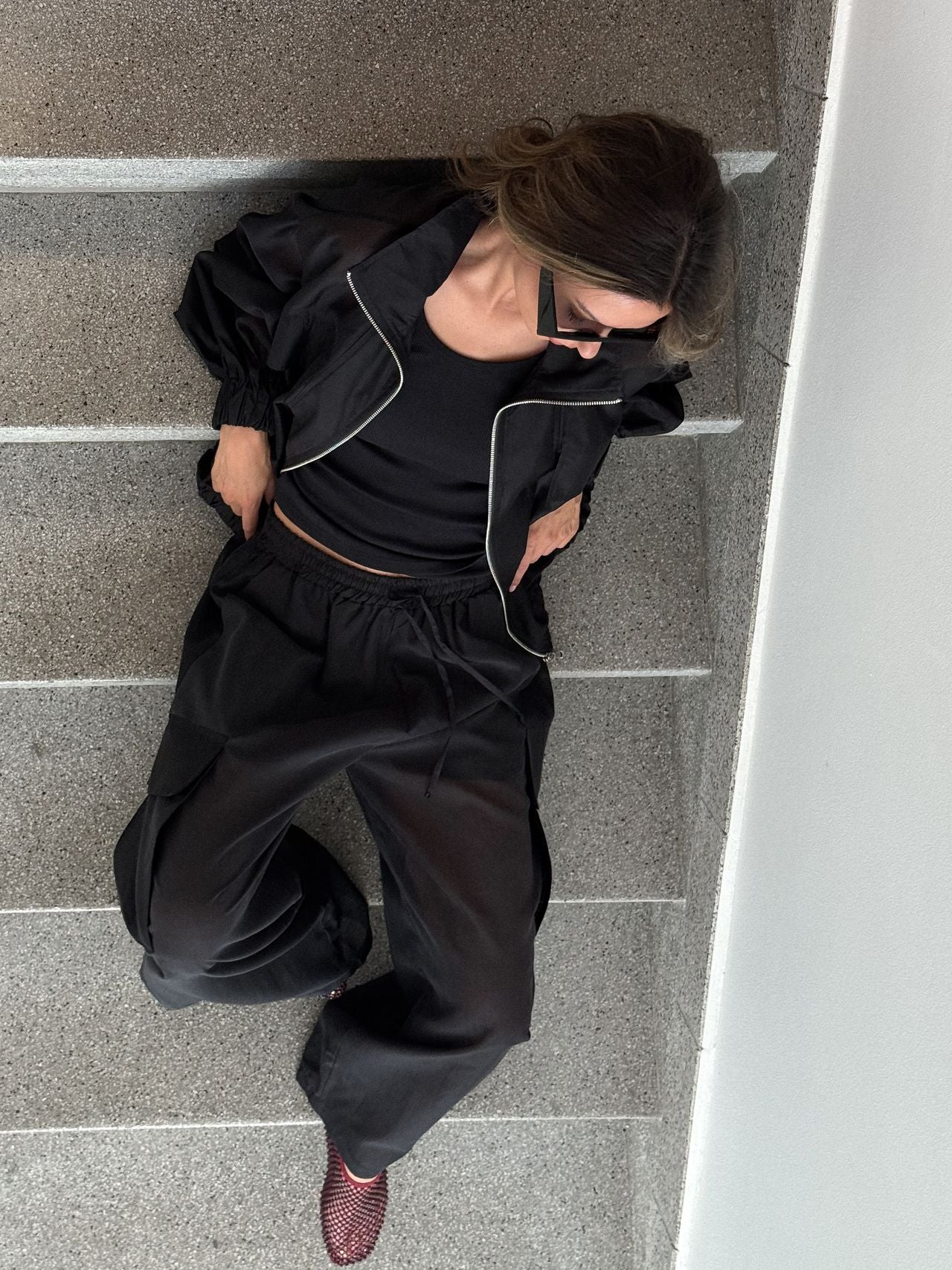 Transparente Jacke Vela in Black