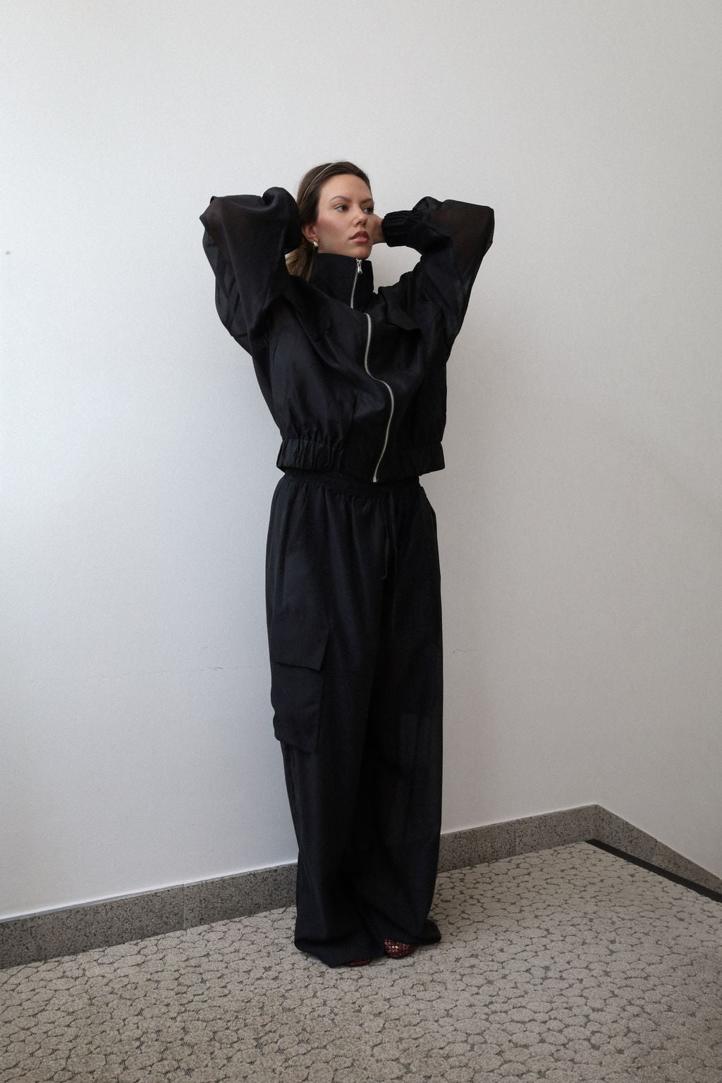 Transparente Jacke Vela in Black