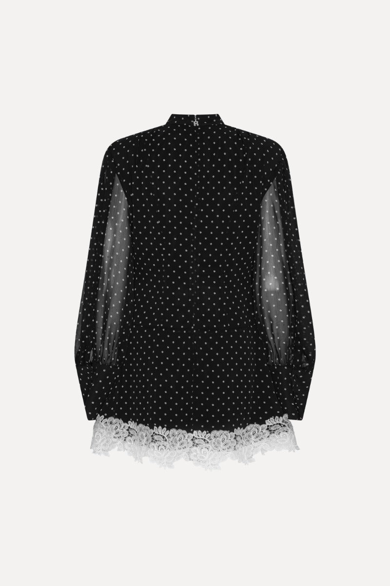 Kleid LS Lace Detail in Black Comb