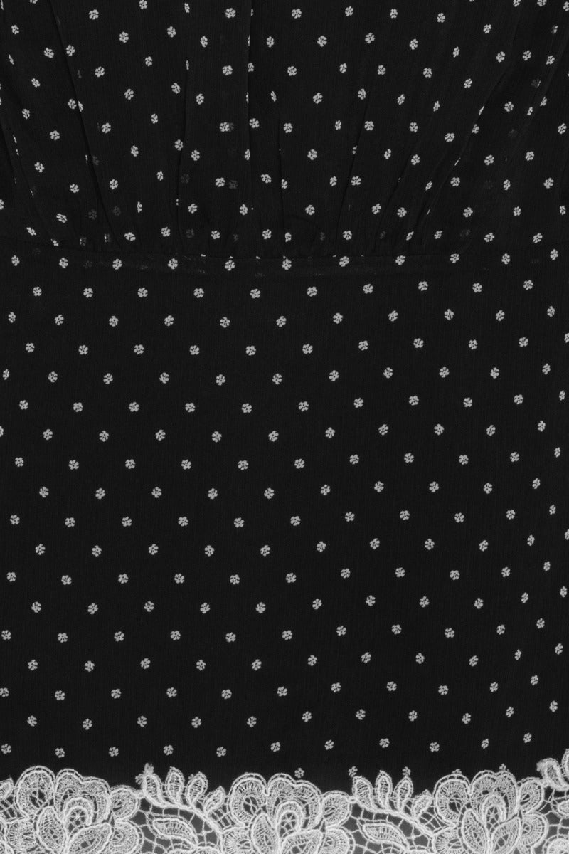 Kleid LS Lace Detail in Black Comb