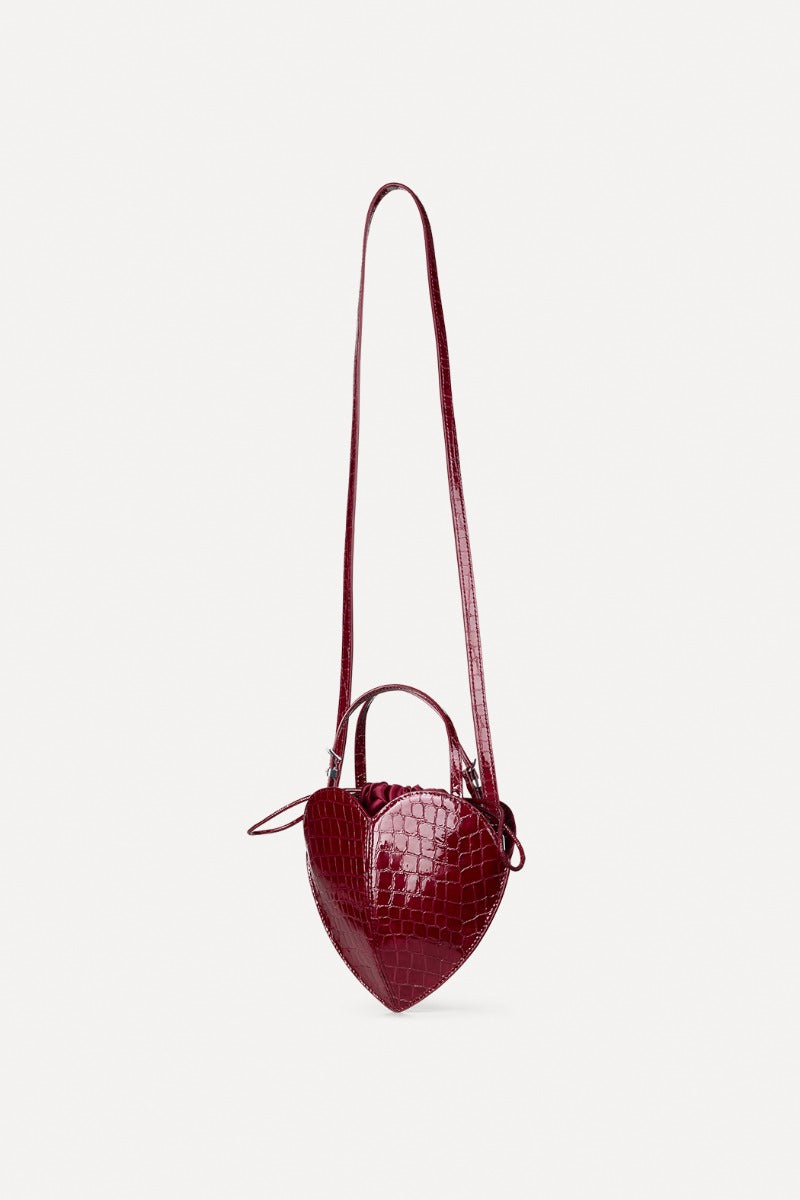Handtasche Patent Croco Heart in Windsor Wine