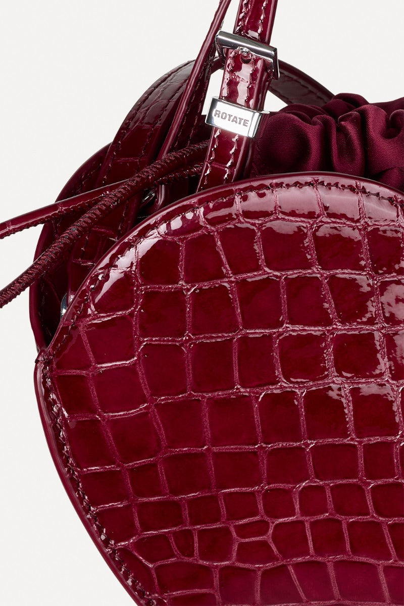 Handtasche Patent Croco Heart in Windsor Wine