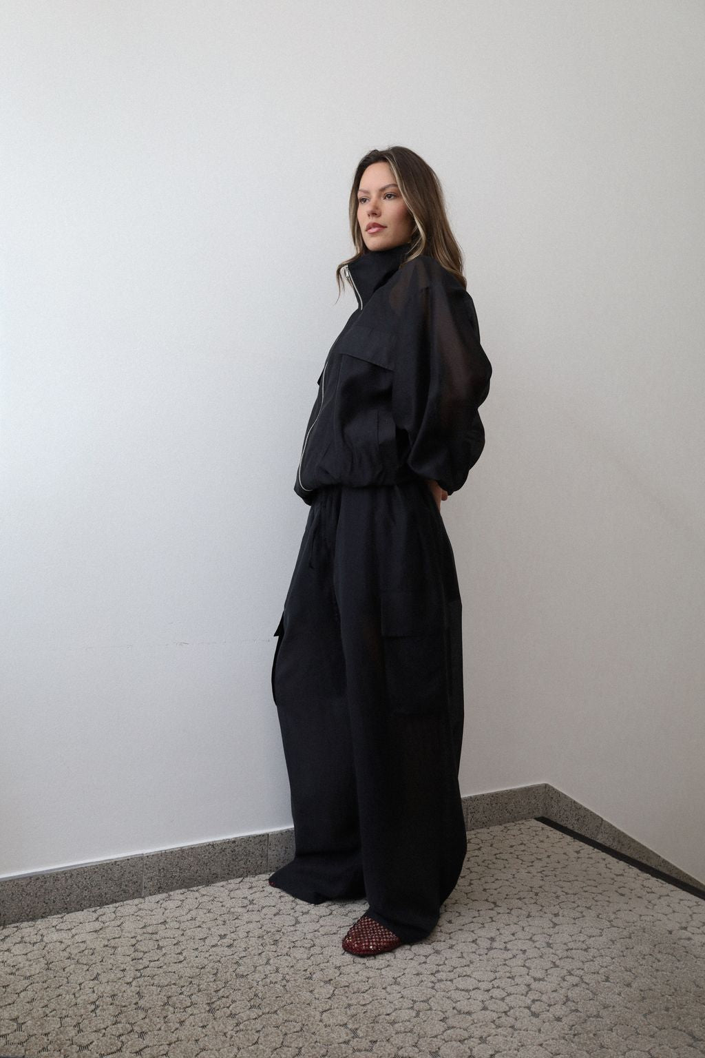 Transparente Jacke Vela in Black