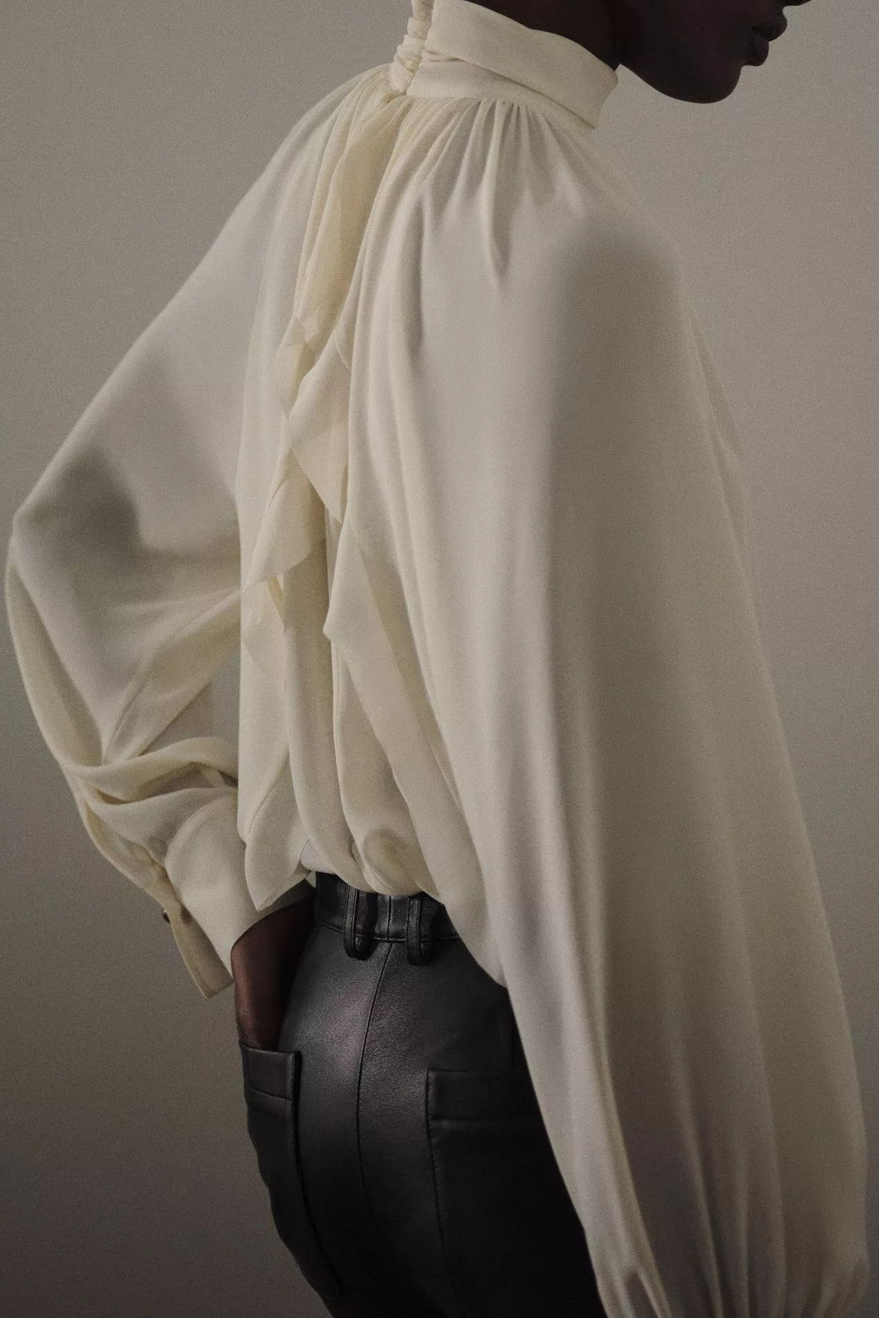 Bluse Gathered Crepe