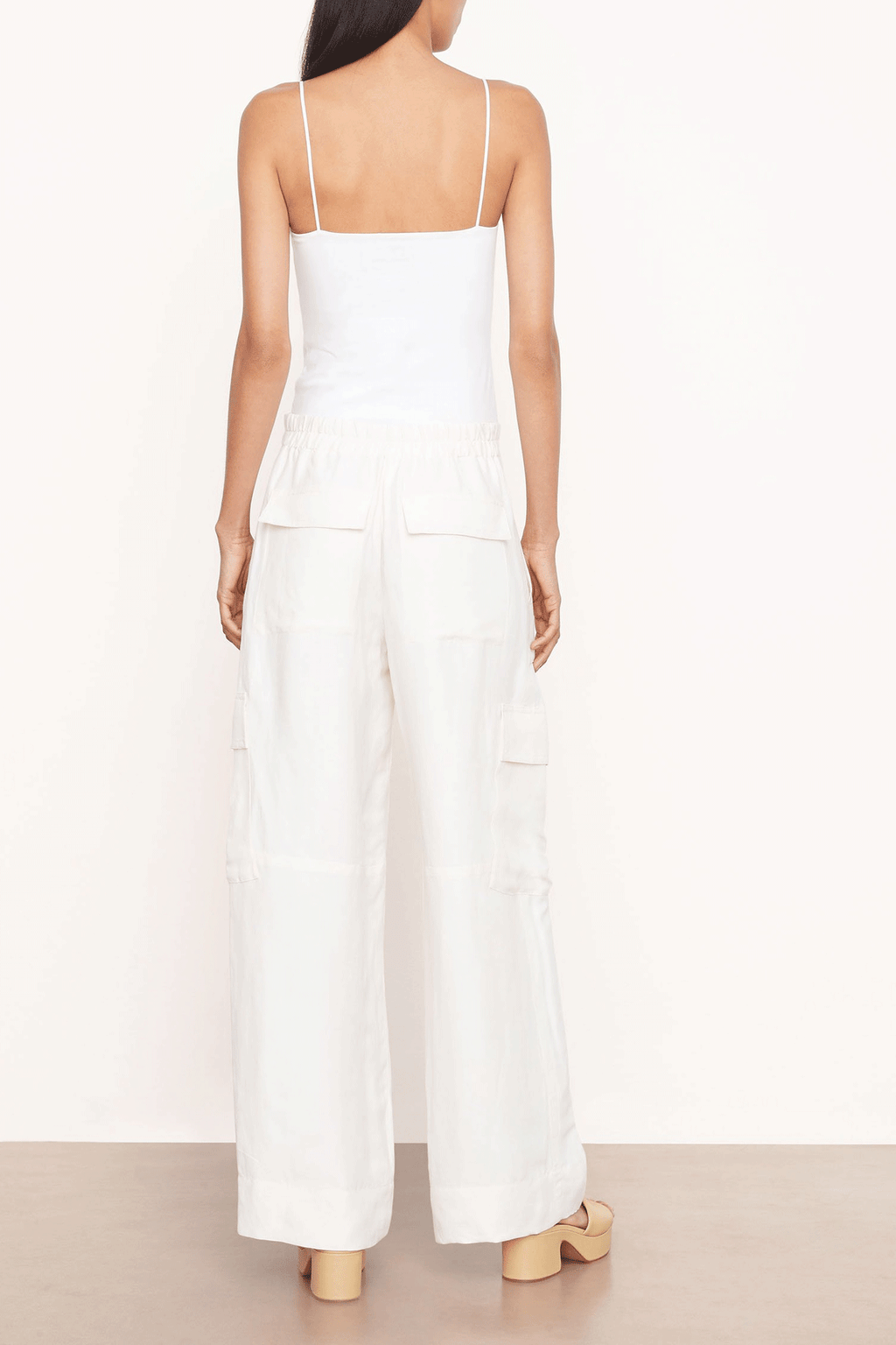 Wide Leg Cargo Pants Bone