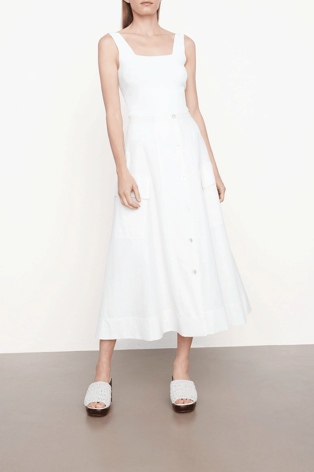 Utility Front Skirt Off White