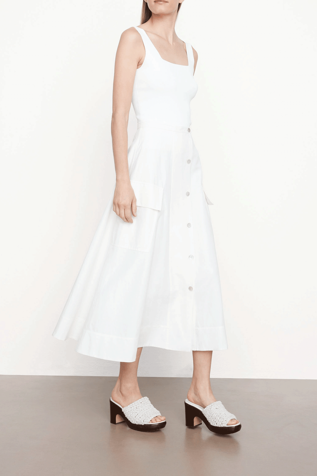 Utility Front Skirt Off White