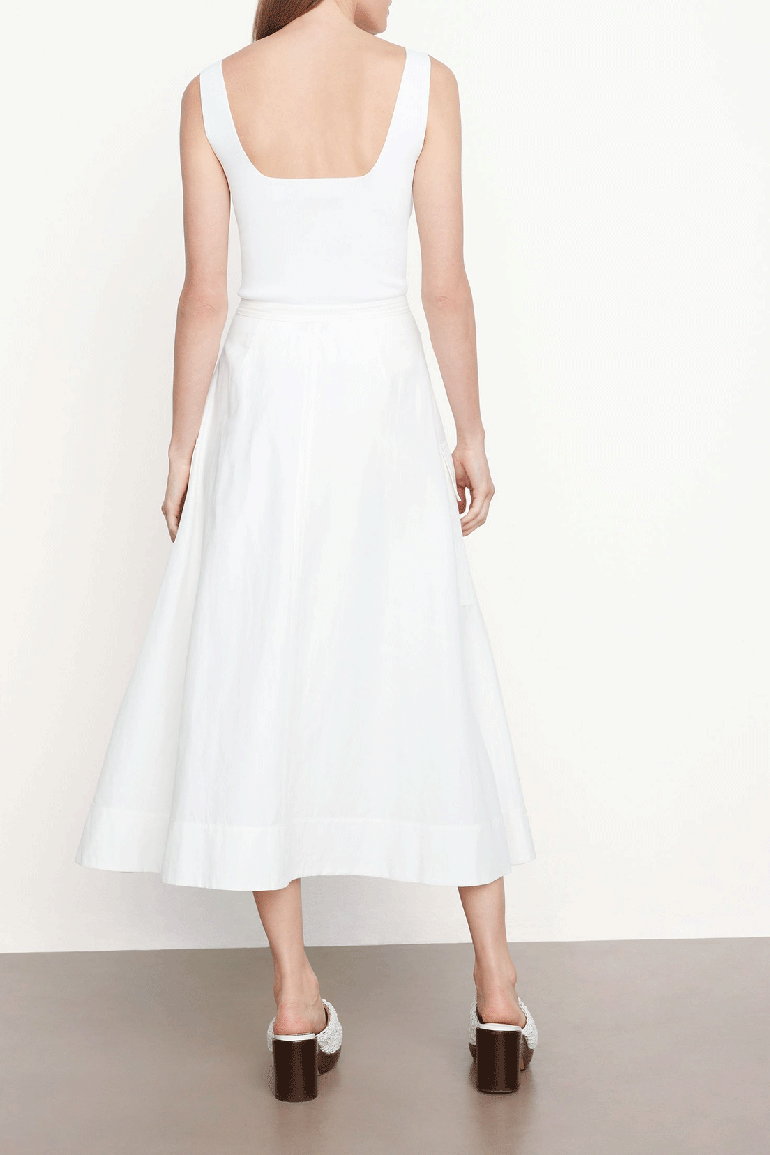 Utility Front Skirt Off White