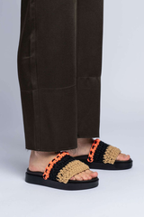 Loose Knitted Slipper Coral