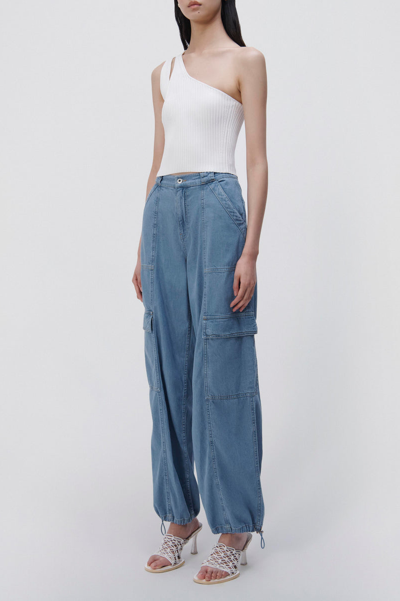 JENNI COMPACT RIB TANK WHITE