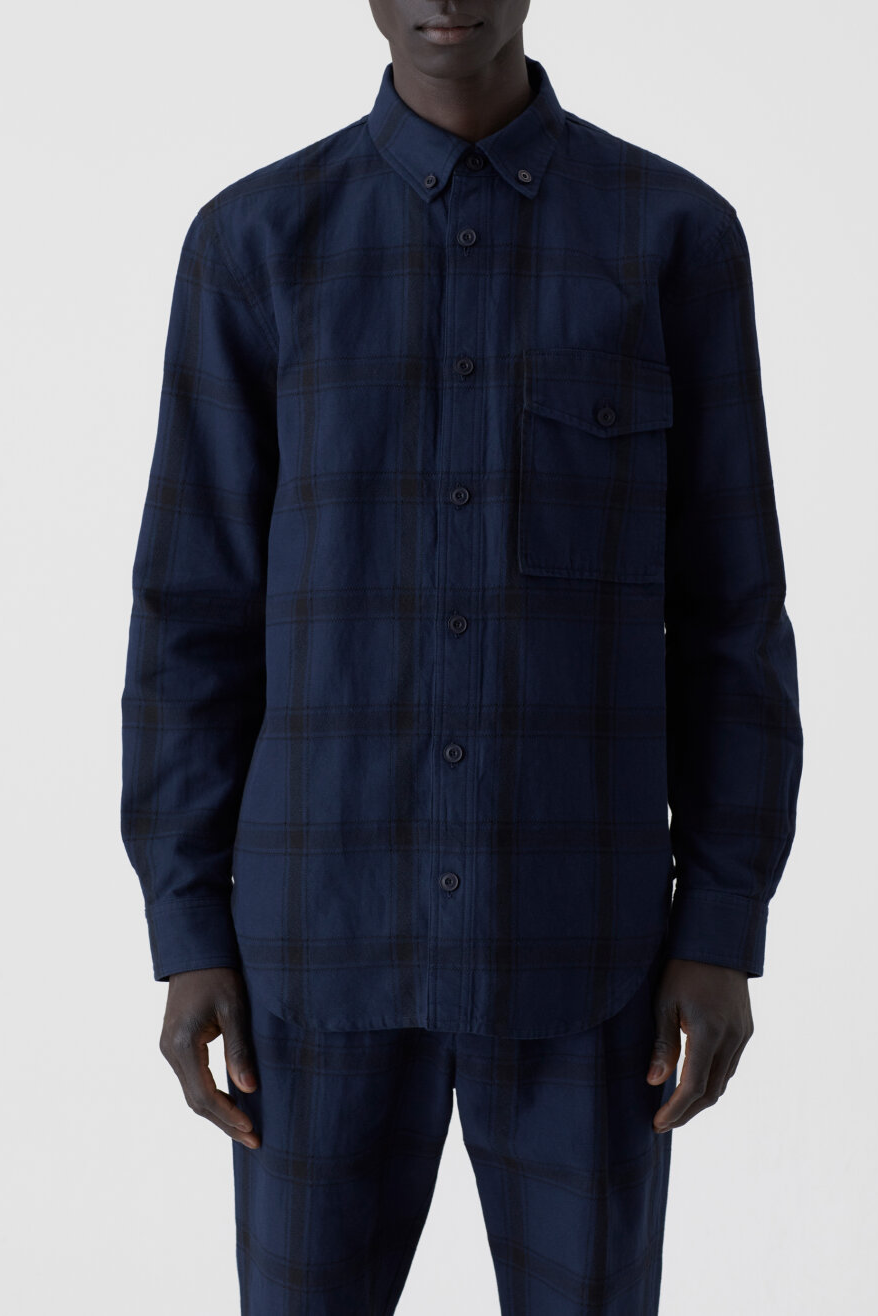 Relaxed Button Shirt Dark Night