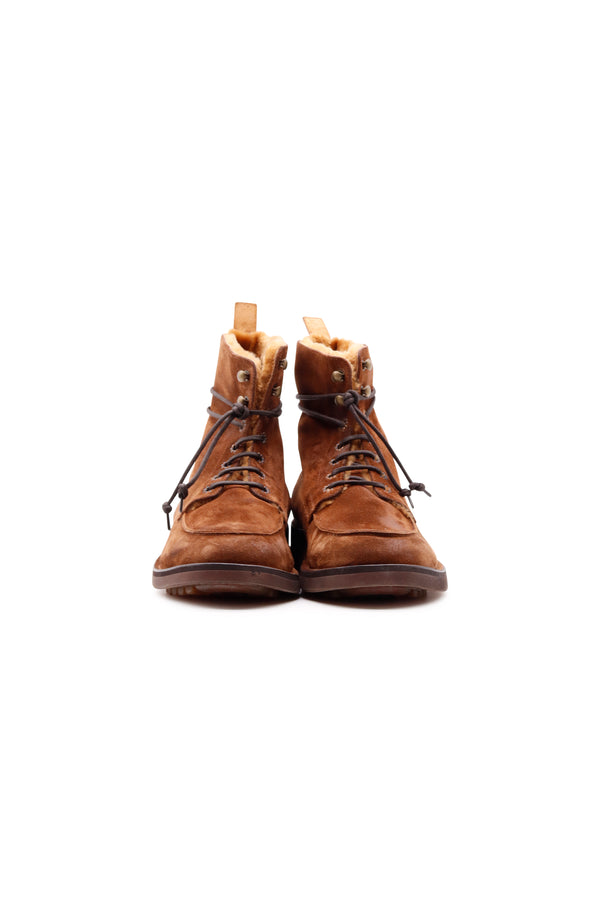 Lined Lace up Boots Brown