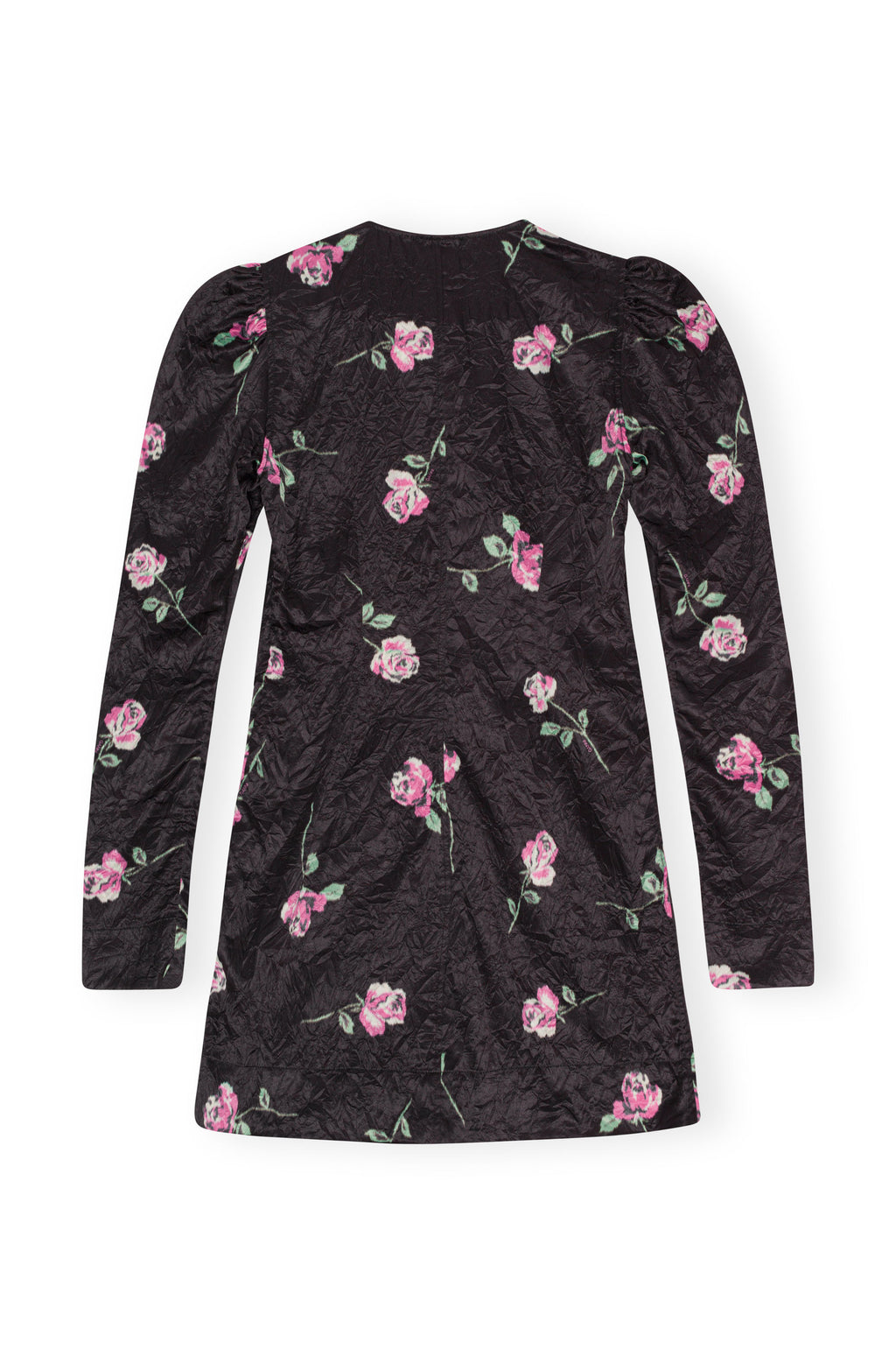 Satin V-Neck Dress Black 