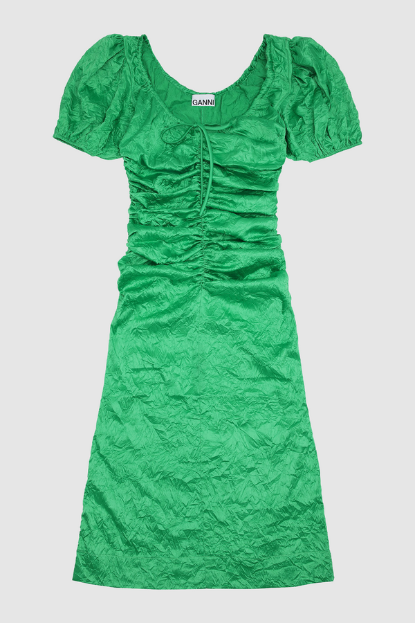 Satin Dress Bright Green